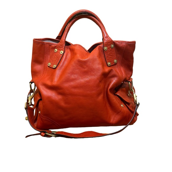 Mulberry "Jody" Leather Satchel Shoulder Bag Tote Clutch Purse, Red - Picture 2 of 14
